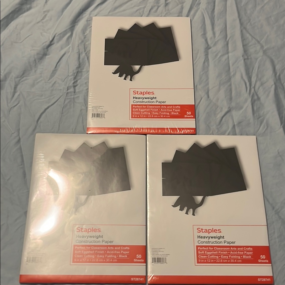 3 packs of Heavyweight Construction Paper (Black)